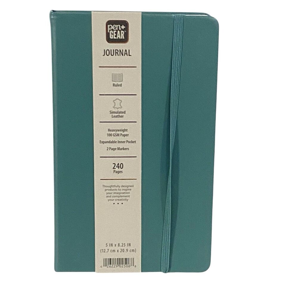 Pen+Gear 5x8.25 Lined 80 Lined Page Journal with Placeholder GREEN